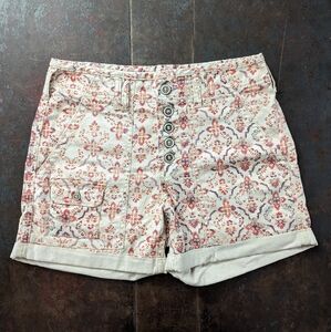 Anthropology Pilcro The Wanderer Floral Rose High-rise Shorts, Size 27